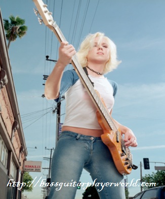 albino girl with guitar